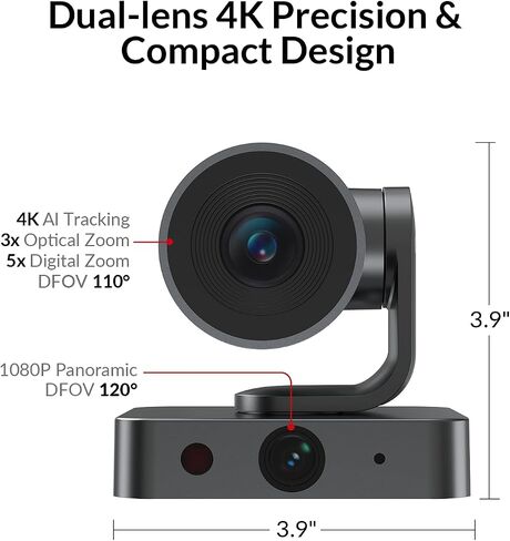 Dual-Camera AI-Powered PTZ Conference Camera (4K 15x Zoom+1080P Panoramic) in Saudi Arabia