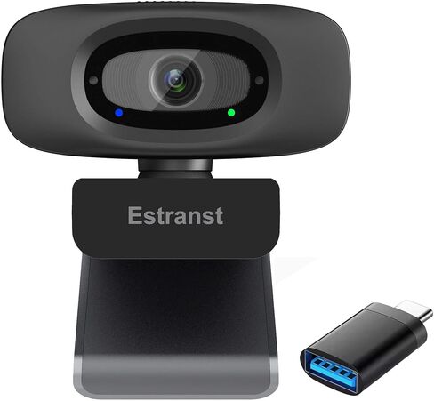 1080P Webcam for PC Laptop MacBook Computer Desktop, with Microphone & Privacy Cover & USB C Adapter in Kuwait