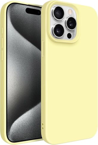 Newseego for iPhone 17 Pro Max Case with Camera Control Button, Solid Color Liquid Silicone Case for Women Girls Men Anti-Scratch Lining Shockproof Drop Protective Cover for iPhone 17 Pro Max-Yellow in Saudi Arabia