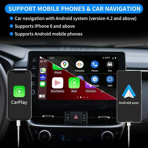 Wired CarPlay Adapter USB Dongle for Car Radio with Android Version 4.2 or Above Connection for Wired CarPlay Mirroring Compatible with iOS and Android Phone System Wired Mirroring in Saudi Arabia