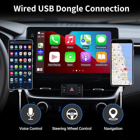 Wired CarPlay Adapter USB Dongle for Car Radio with Android Version 4.2 or Above Connection for Wired CarPlay Mirroring Compatible with iOS and Android Phone System Wired Mirroring in Saudi Arabia