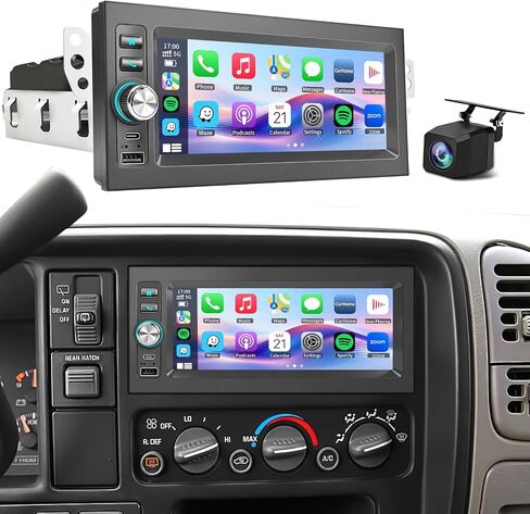 Plug and Play 1.5 Din Car Radio for Chevy Suburban 1995-2002,Tahoe 1995-2002，Silverado 1996-2002, Blazer 1998-2001，for GMC Yukon 1995-2002，Sierra 1999-2003.6.9 Inch with Carplay Android Auto AM/FM in Saudi Arabia