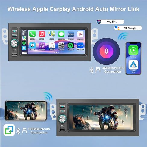 Plug and Play 1.5 Din Car Radio for Chevy Suburban 1995-2002,Tahoe 1995-2002，Silverado 1996-2002, Blazer 1998-2001，for GMC Yukon 1995-2002，Sierra 1999-2003.6.9 Inch with Carplay Android Auto AM/FM in Saudi Arabia