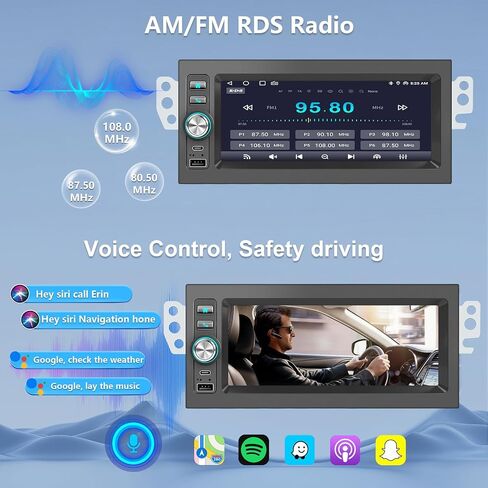 Plug and Play 1.5 Din Car Radio for Chevy Suburban 1995-2002,Tahoe 1995-2002，Silverado 1996-2002, Blazer 1998-2001，for GMC Yukon 1995-2002，Sierra 1999-2003.6.9 Inch with Carplay Android Auto AM/FM in Saudi Arabia