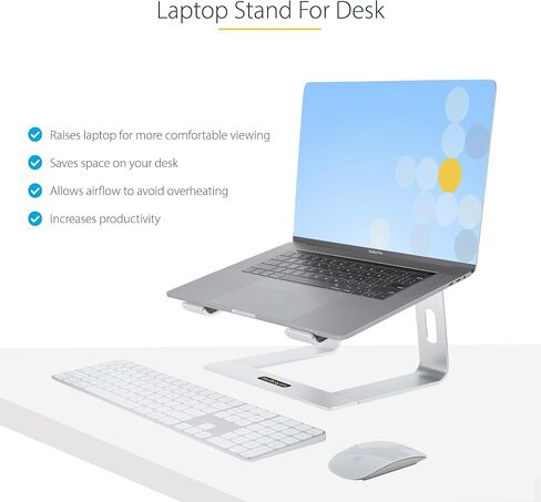StarTech Laptop Stand, Ergonomic Laptop Riser, Aluminum, Silver, Dell XPS in Kuwait