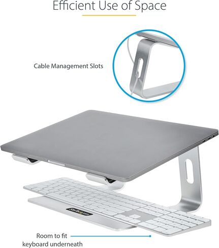 StarTech Laptop Stand, Ergonomic Laptop Riser, Aluminum, Silver, Dell XPS in Kuwait