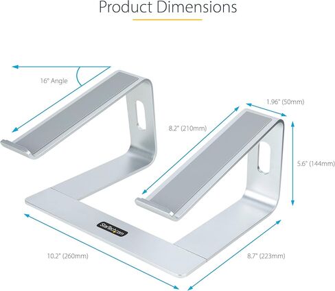 StarTech Laptop Stand, Ergonomic Laptop Riser, Aluminum, Silver, Dell XPS in Kuwait