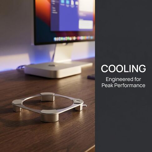 Mac mini Expansion Base Stand, Aluminum Alloy Material, Silver with Auxiliary Power On Button, for Mac mini M1/M2/M2 Pro in Kuwait