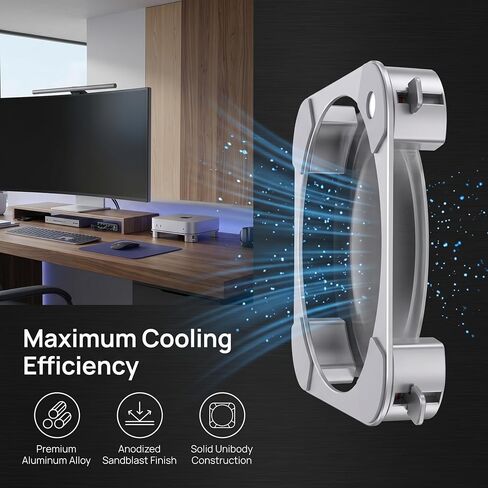 Mac mini Expansion Base Stand, Aluminum Alloy Material, Silver with Auxiliary Power On Button, for Mac mini M1/M2/M2 Pro in Kuwait