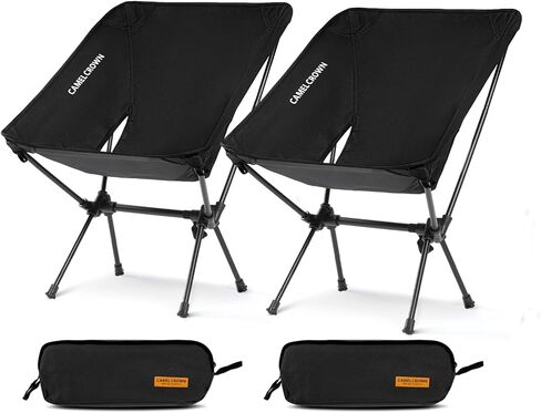 CAMEL CROWN Portable Camping Chair Folding Compact Lawn Lightweight Backpacking Chair with Carry Bag for Outdoor Hiking Beach Travel Picnic Festival Black in Kuwait