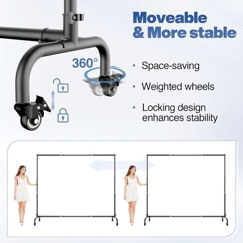 10x7.5ft Backdrop Stand with Wheels, Adjustable Photo Stand Kit in Kuwait
