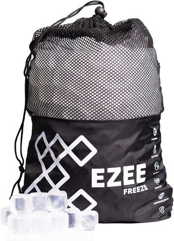 Reusable Ice Cubes for Coolers - Mega Freeze 10.5 lb Bag, 335 Clear Ice Cubes Use in Drinks, Lunch Boxes, Fishing, Refreezable Party Ice, Ice Bath in Kuwait