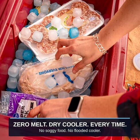 Reusable Ice Cubes for Coolers - Mega Freeze 10.5 lb Bag, 335 Clear Ice Cubes Use in Drinks, Lunch Boxes, Fishing, Refreezable Party Ice, Ice Bath in Kuwait