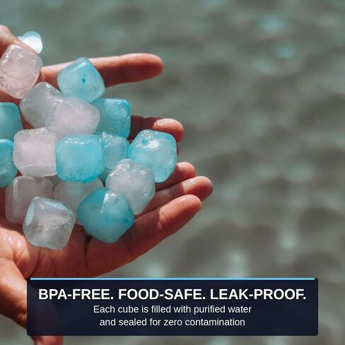Reusable Ice Cubes for Coolers - Mega Freeze 10.5 lb Bag, 335 Clear Ice Cubes Use in Drinks, Lunch Boxes, Fishing, Refreezable Party Ice, Ice Bath in Kuwait