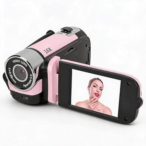 1080PDigital Camera, 16MP Camcorder with 2.4 Inch Rotatable Screen, 16X Zoom HD Video Recorder with Fill Light, Video Camera Built in Battery (Silver) in Kuwait