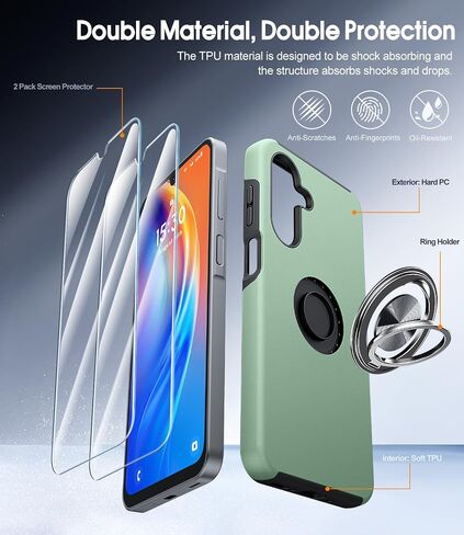 JAME for Samsung Galaxy A17 5G Phone Case Ring Stand Shockproof Slim Case in Kuwait