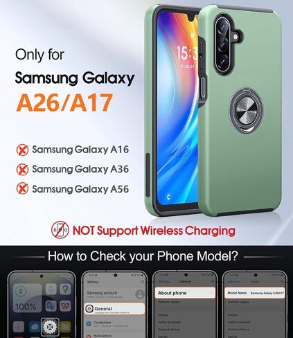 JAME for Samsung Galaxy A17 5G Phone Case Ring Stand Shockproof Slim Case in Kuwait