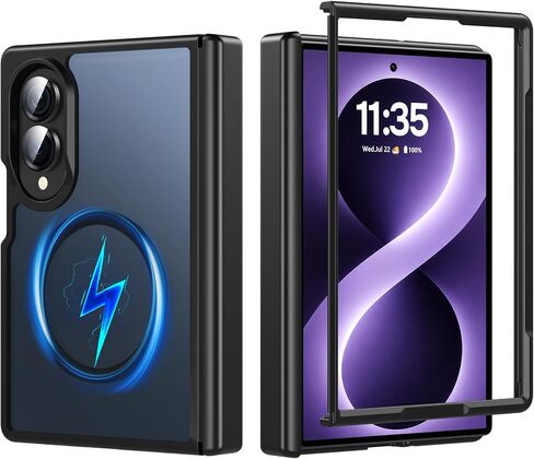 OWKEY Magnetic for Samsung Galaxy Z Fold 8 Case Full Hinge Protection,Black in Kuwait