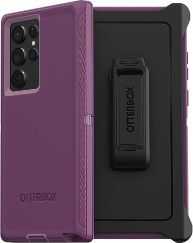 OtterBox Galaxy S22 Ultra Defender Series Case - Black, Rugged & Durable, with Port Protection, Includes Holster Clip Kickstand in Saudi Arabia