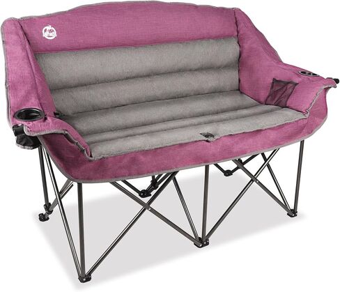 Northroad Oversized Double Camping Chair, Fully Padded Loveseat, Heavy Duty Folding Duo Chair w/Cup Holders, Armrests & Carry Bag, Supports up to 600lbs, Purple in Saudi Arabia