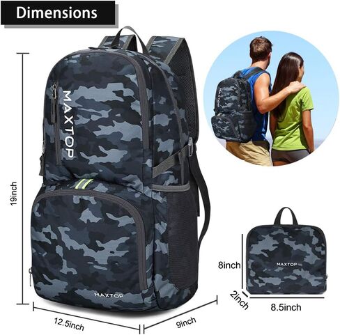 MAXTOP 40/50L Lightweight Packable Backpack for Hiking Traveling Camping Water Resistant Foldable Outdoor Travel Daypack in Saudi Arabia