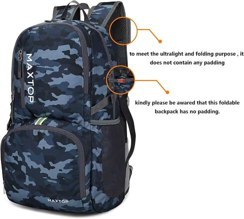 MAXTOP 40/50L Lightweight Packable Backpack for Hiking Traveling Camping Water Resistant Foldable Outdoor Travel Daypack in Saudi Arabia