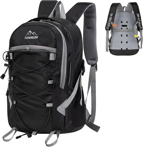 Small Hiking Backpack with EVA Backpanel for Men Women, 18L Waterproof Travel Backpack Day Pack, Lightweight Padded Hiking Daypack with Chest Strap for Camping Traveling Outdoor, Black in Kuwait