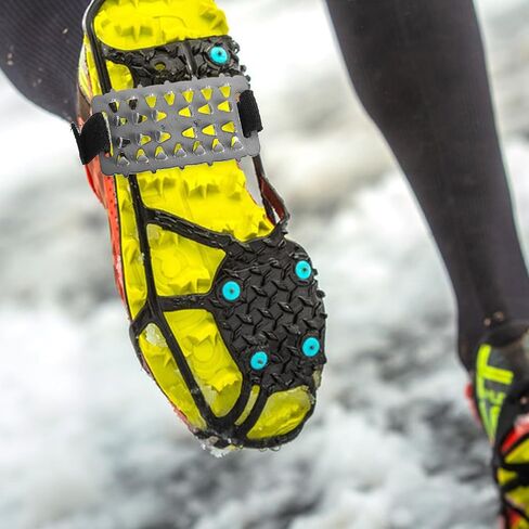 Mountaineering Ice Grippers 26-Spike Steel Anti-Slip Shoe Covers Snow Traction Crampons for Hiking Winter Climbing Outdoors in Kuwait