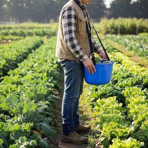Fruit Picking Bucket Container Large Capacity Multifunctional with Adjustable Strap for Farming Fruit in Kuwait