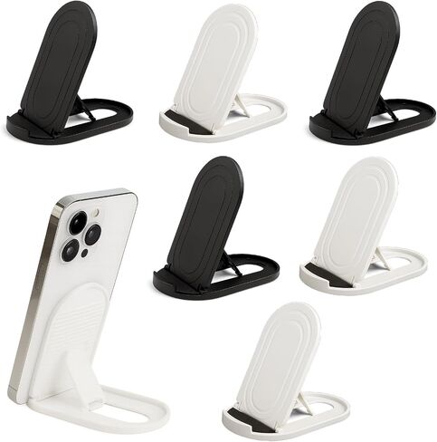 6-Pack Portable Phone & Tablet Stand(Black&White), Foldable Multi-Angle Desk Holders, Adjustable Universal Holder for Samsung Galaxy, iPad, iPhone in Kuwait