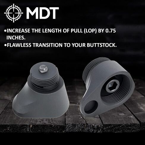 MDT Hunting Firearm to Fixed Stock Adapter, Compatible Hunting Firearm Interface Chassis, Increases Length of Pull by 0.75", Black (102254-BLK) in Kuwait
