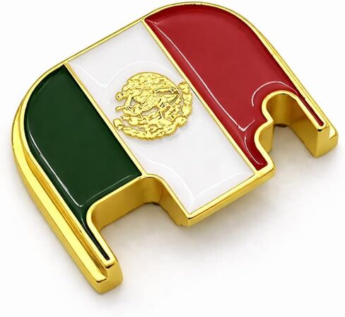 Rear Slide Cover Plate for Gen 1-4 Models 17/19/19X/20/21/22/23/26/27/30/43/43X/45/47/48, Solid Steel, Mexico Flag Enamel Design in Kuwait