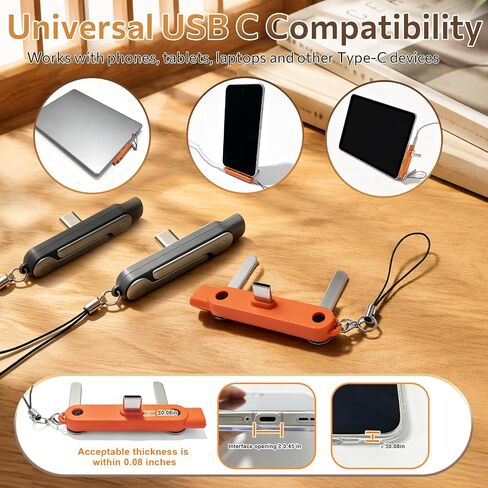 4 Pcs 240W USB C to USB C Invisible Stand Charger, 2 In 1 Foldable Holder in Kuwait