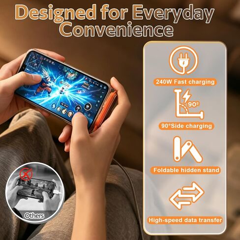 4 Pcs 240W USB C to USB C Invisible Stand Charger, 2 In 1 Foldable Holder in Kuwait