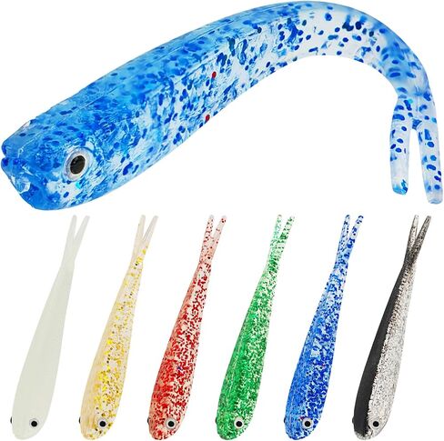 60Pcs Soft Fishing Lures Plastic Paddle Split Tail Swim Baits Kit for Bass Trout Walleye Crappie 6 Mixed Colors Saltwater Freshwater 2.8in/0.27oz in Kuwait