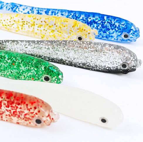 60Pcs Soft Fishing Lures Plastic Paddle Split Tail Swim Baits Kit for Bass Trout Walleye Crappie 6 Mixed Colors Saltwater Freshwater 2.8in/0.27oz in Kuwait