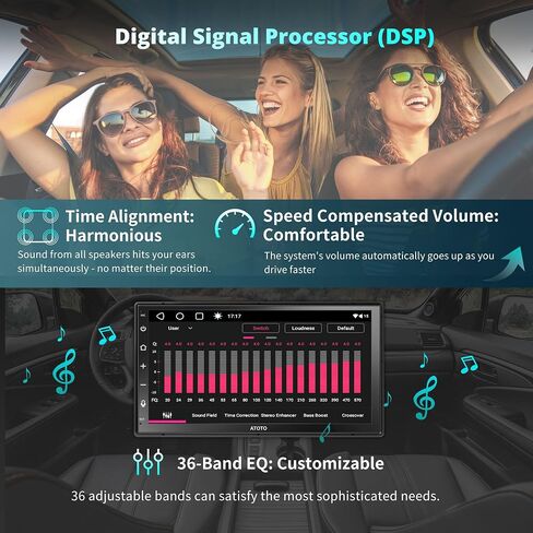 ATOTOZONE A6PF Plus 8-Core 4G+64G 7inch Android Double DIN Car Stereo, 4G LTE, Wireless CarPlay/Android Auto QLED Touch Screen, WiFi/BT/USB Tethering, Dual Bluetooth, 36-Band EQ, AI Chat, DSP/LRV/SWC in Kuwait