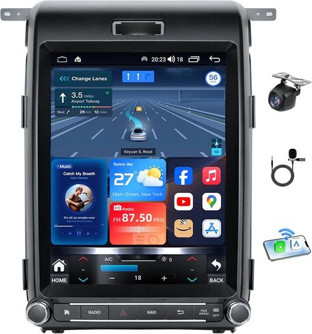 [8Core 8G RAM+128G ROM] Car Radio for Ford F150 2013 2014: 12.1'' Touchscreen Stereo with Wireless Carplay Android Auto 5G WiFi GPS Bluetooth FM AM RDS SWC, Backup Camera (Support OTA Upgrade) in Saudi Arabia