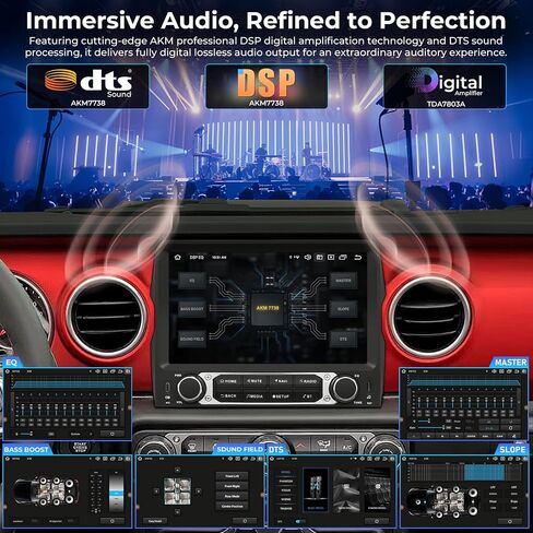 Android 14 Car Radio Stereo Upgrade for Jeep Wrangler JL & Gladiator JT 2018-2022, 9" QLED IPS Touch Screen, Wireless Carplay & Android Auto Head Unit GPS DSP/DTS 4G LTE, 5G WiFi Octa core 4GB+64GB in Kuwait