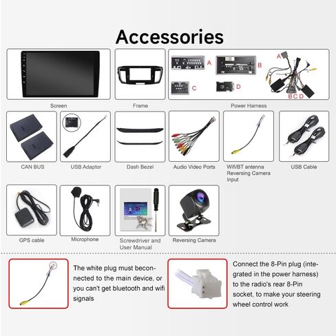 ASURE Car Stereo for Honda Accord 2013-2017 Base Models, Wireless CarPlay in Saudi Arabia