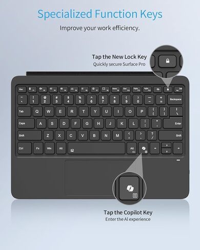 TiMOVO Keyboard for Microsoft Surface pro 12" 2025, Black in Kuwait