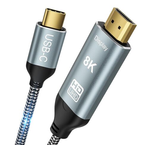 8K USB C to HDMI Cable 10FT - 8K@60Hz 4K@120Hz, Thunderbolt 3/4 Compatible in Saudi Arabia