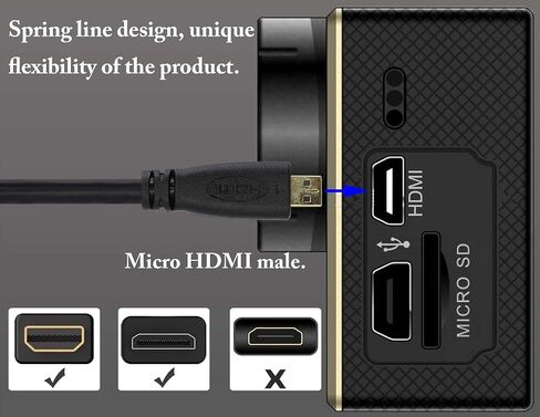 Micro hdmi Socket Male to Mini hdmi Male Converter,high Speed Micro hdmi Cable 4k,Compatible with Digital Cameras, Tablet,Monitors,and Other Devices.(1m) (C/D) in Kuwait