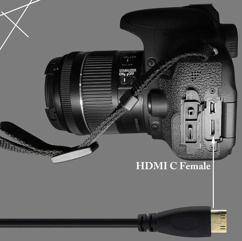 Micro hdmi Socket Male to Mini hdmi Male Converter,high Speed Micro hdmi Cable 4k,Compatible with Digital Cameras, Tablet,Monitors,and Other Devices.(1m) (C/D) in Kuwait