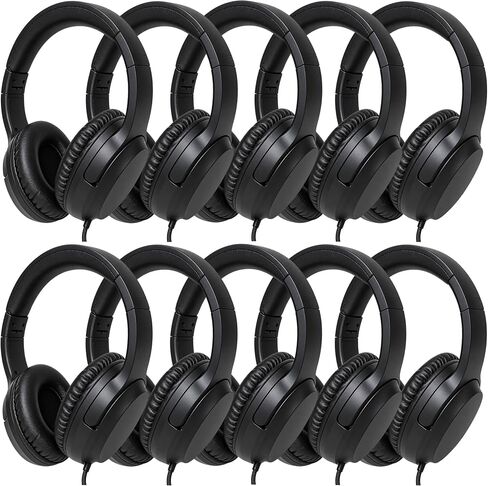 Wired Classroom Headphones 10-Pack, Over-Ear 3.5mm Headphones for School in Kuwait