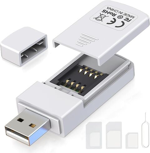 SIM Card Reader - Nano Micro Standard USB SIM Card Adapter with Eject Pin for Windows PC Laptop, Read Edit Copy Contacts SMS Messages Nano SIM Adapter Reader for SIM Memory Card Backup Management in Kuwait