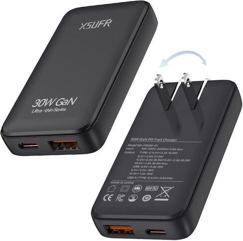 30W USB C Charger Block,Slim Wall Charger Travel Ready Fast Charging Block,2-Port Compact Charger with Foldable Plug for iPhone 17/16 Series, Galaxy, and More,1-Pack(2026 Update) in Kuwait
