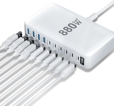 USB C Charger 880W USB C Charger Block,GaN IV 10-Port Charging Station Hub in Kuwait
