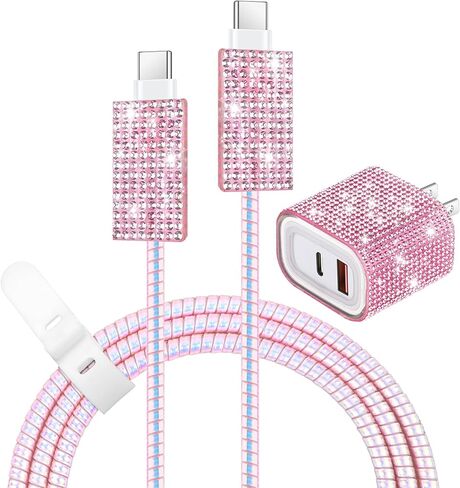 Aolcev for iPhone Charger Fast Charging Bling USB C Wall Charger Block 30W in Kuwait