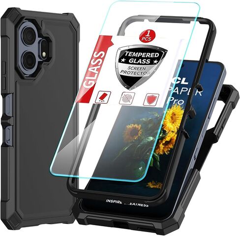 DpS for TCL NXTPAPER 70 Pro Case 3-in-1, with Screen Protector,NXTPAPER70 Pro Phone Case Full Body Protection,70PRO Hard PC Bumper & Silicone Back Military Grade Cover (Purple, TCL NXTPAPER 70 Pro) in Saudi Arabia